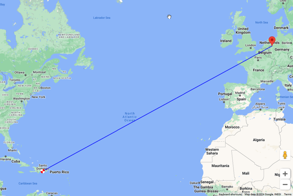 QSO DK4ZZ/m HI8R Bild Strecke Map