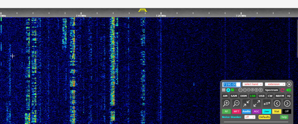 Screenshot von einem Kiwi-SDR-Empfänger